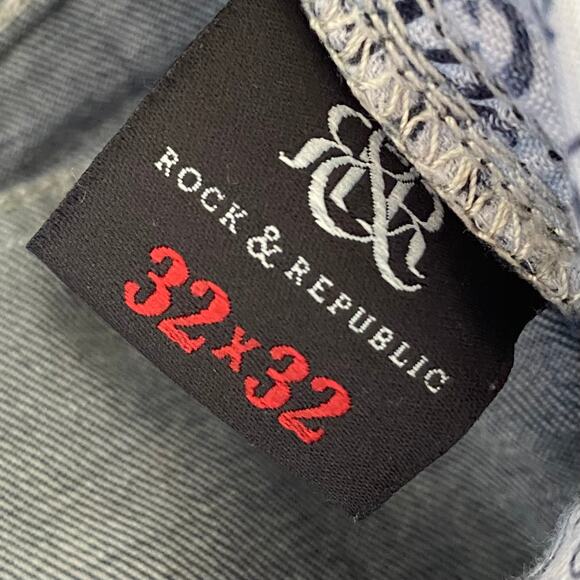 ROCK & REPUBLIC Henlee Mid Rise Denim Jeans Medium Blue Wash Size 32 Stretch - Picture 7 of 7